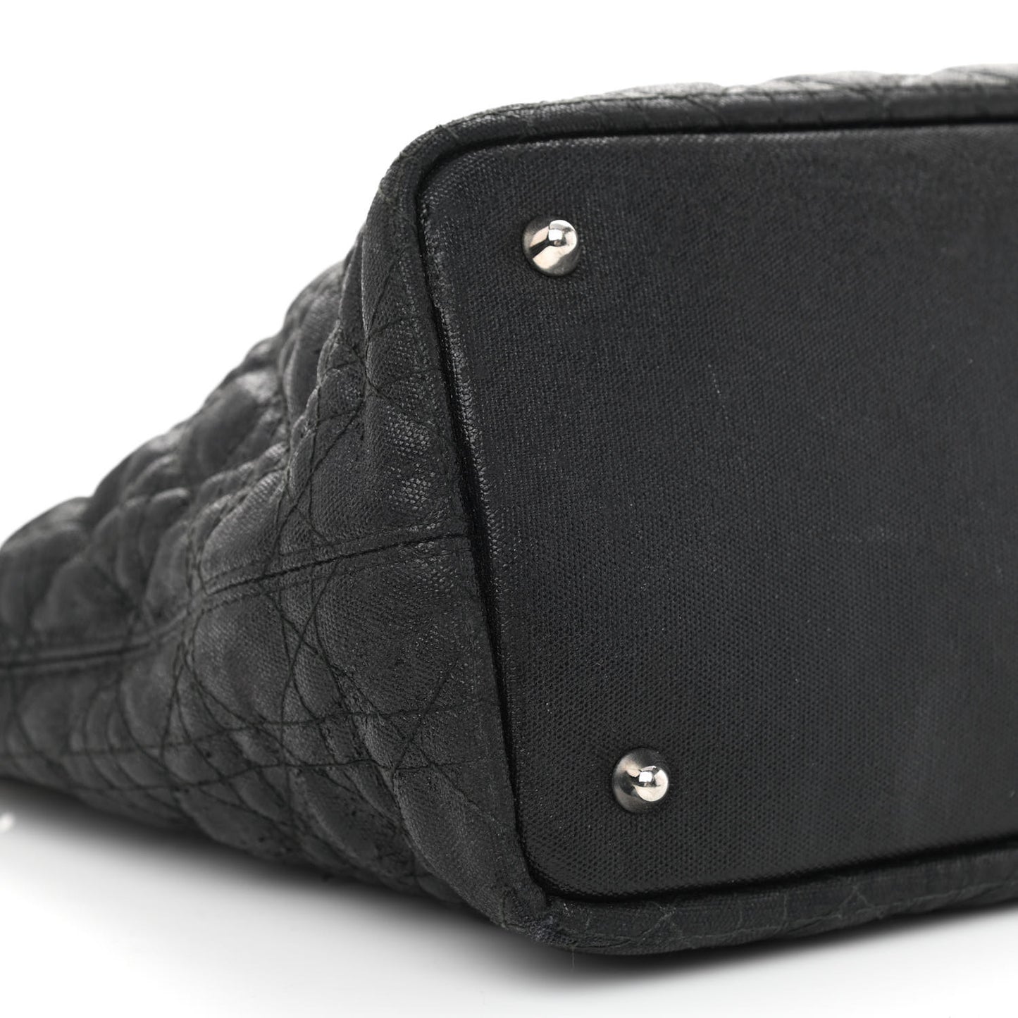 Coated Canvas Cannage Small Panarea Tote Black