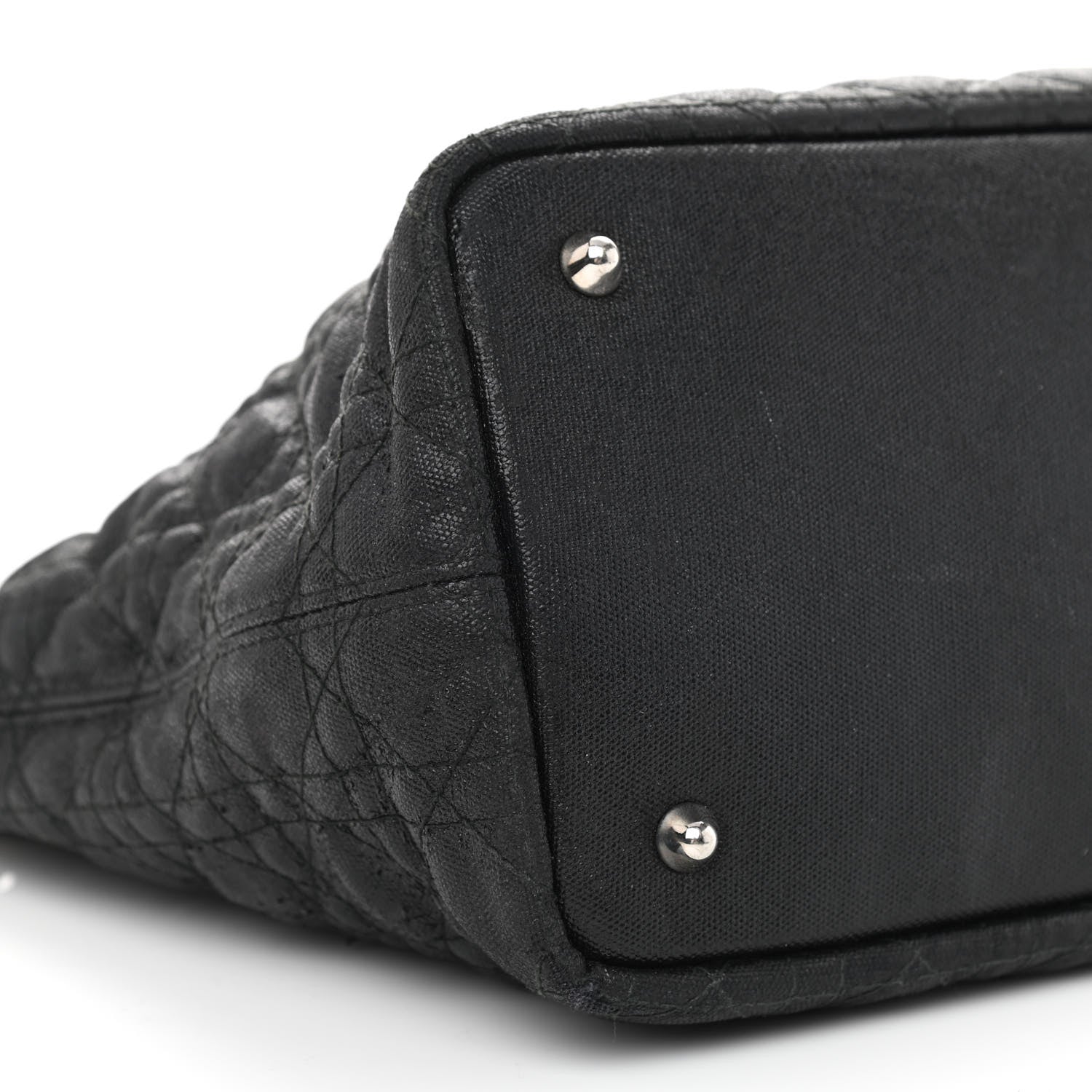 Christian Dior Coated Canvas Cannage Small Panarea Tote Black 9 of 15