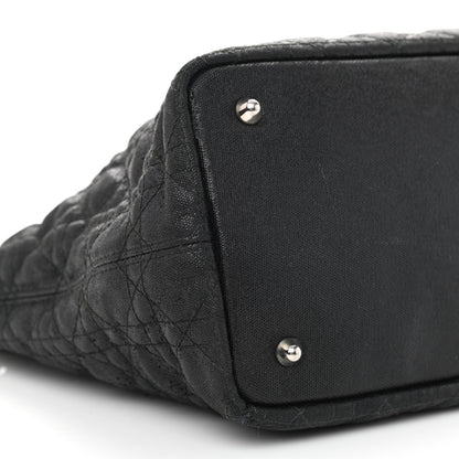 Christian Dior Coated Canvas Cannage Small Panarea Tote Black 9 of 15