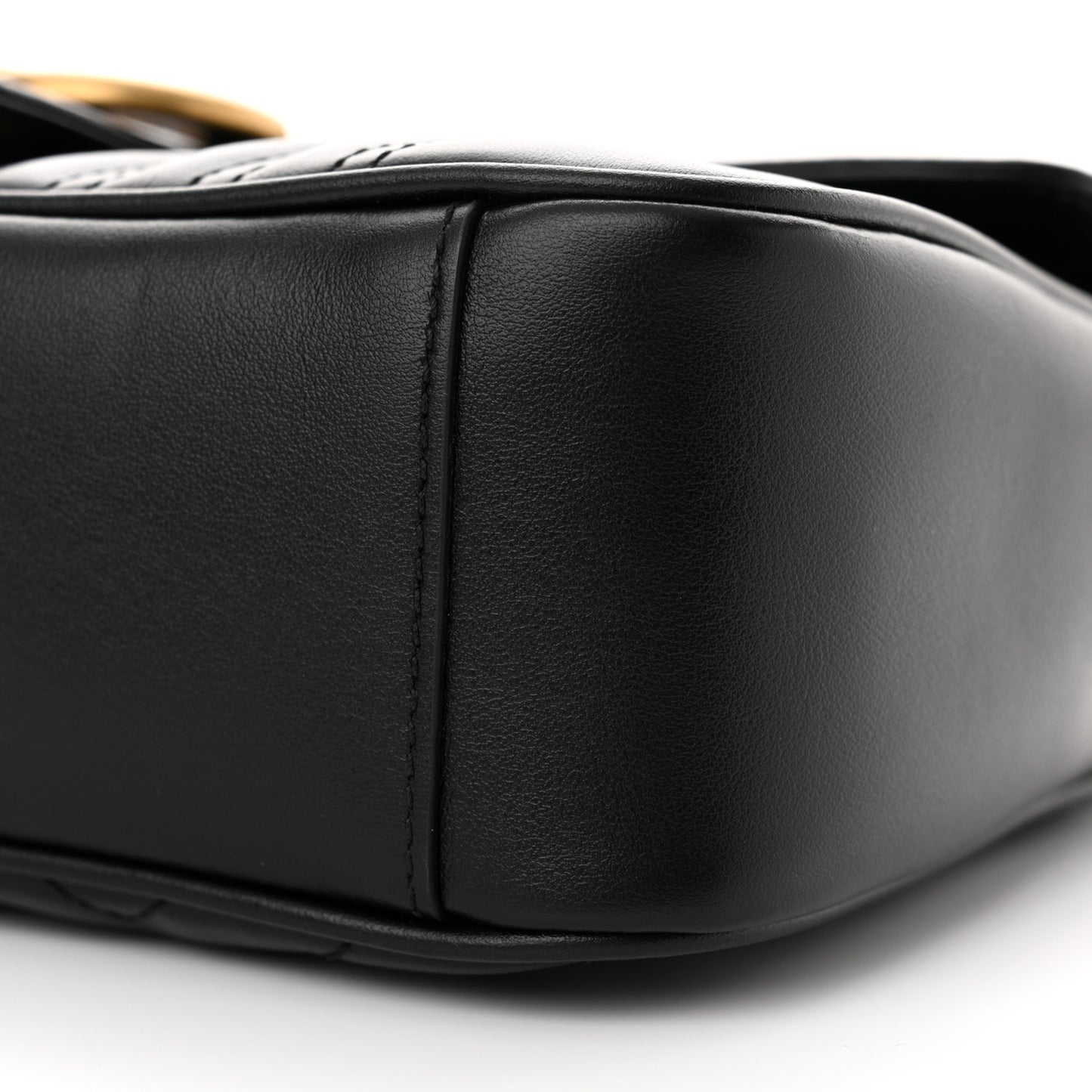 Calfskin Matelasse Small GG Marmont Shoulder Bag Black