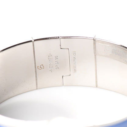 Hermes Enamel Charniere Uni Wide Hinged Bracelet M Bleu Lavande 5 of 6