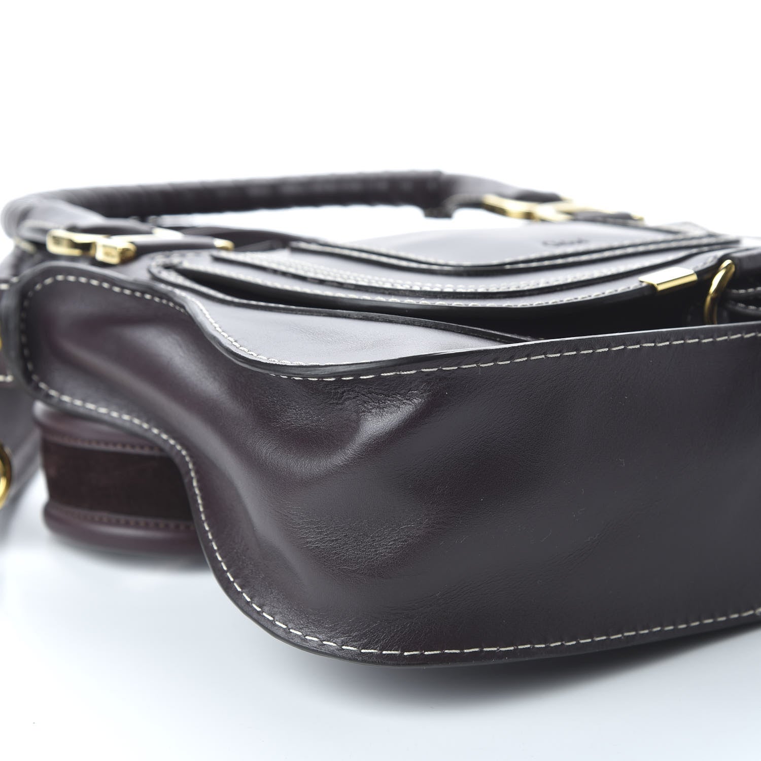 Chloe Smooth Calfskin Small Marcie Satchel Black Raisin 6 of 11