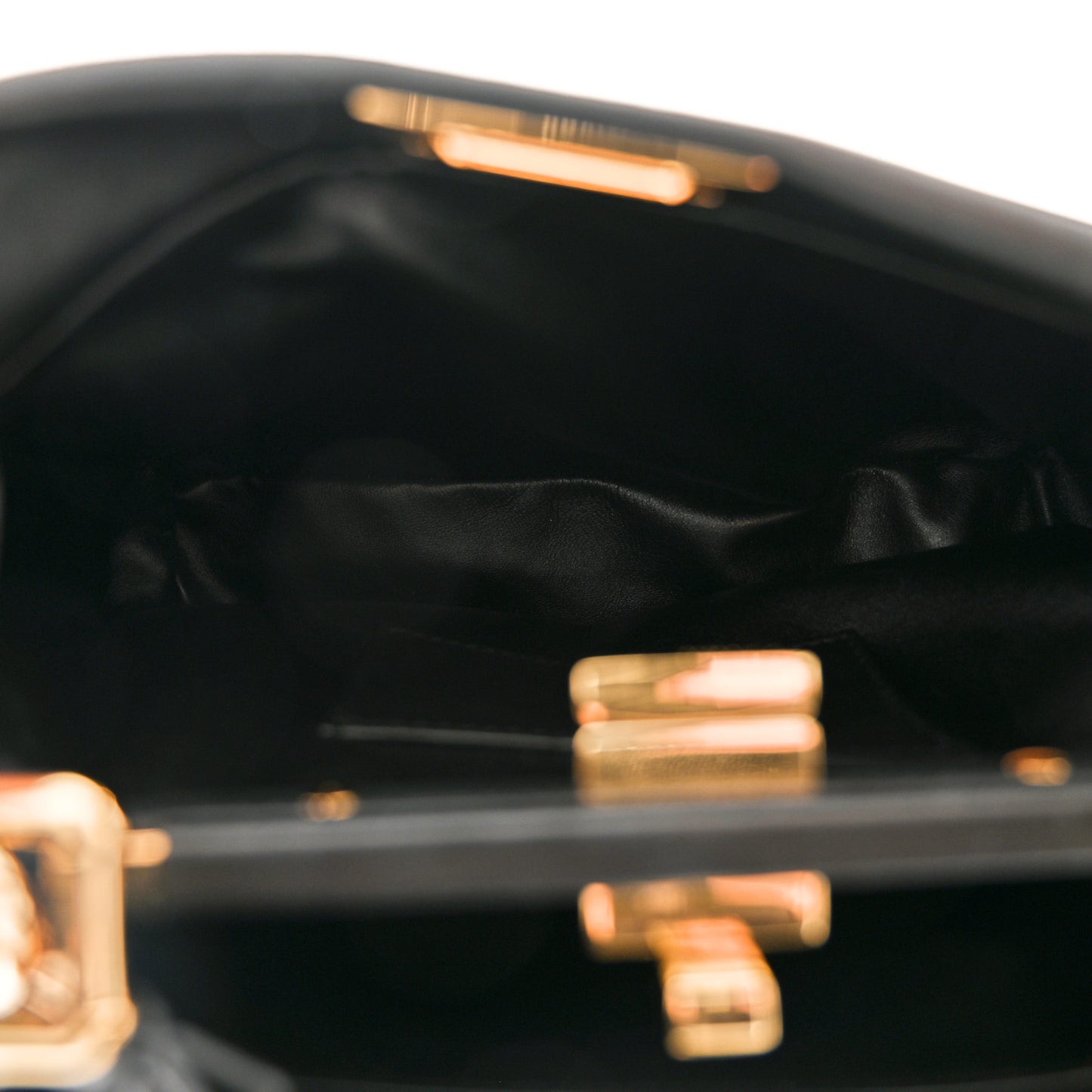 Nappa Stacked Bar Mini Peekaboo Iconic Satchel Black