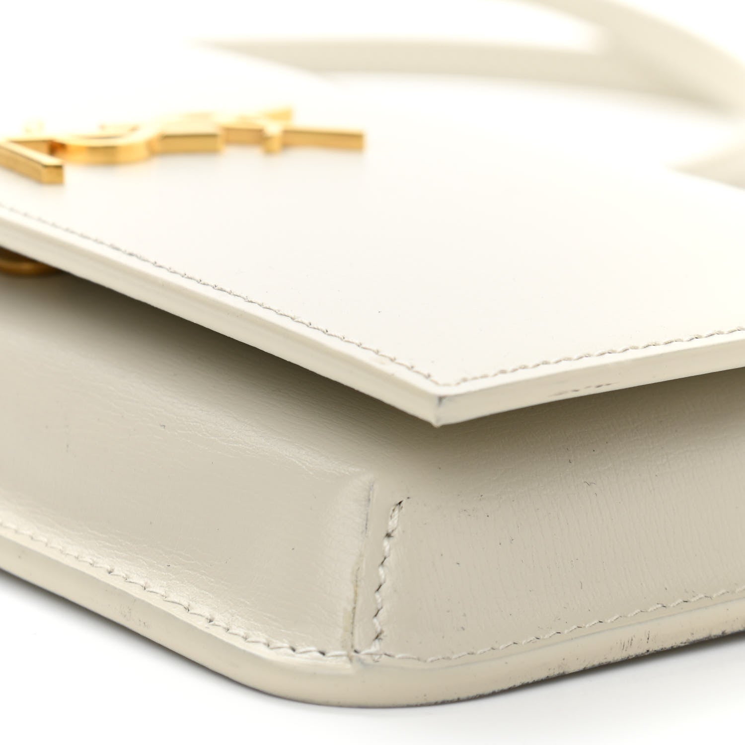 Saint Laurent Smooth Calfskin Monogram Phone Holder Crossbody Crema Soft 9 of 10