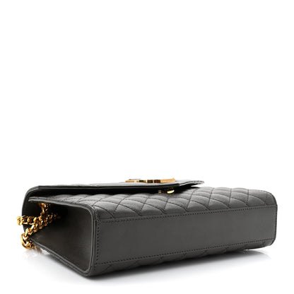 Saint Laurent Grain De Poudre Textured Mixed Matelasse Medium Triquilt Monogram Satchel Pebble 4 of 10