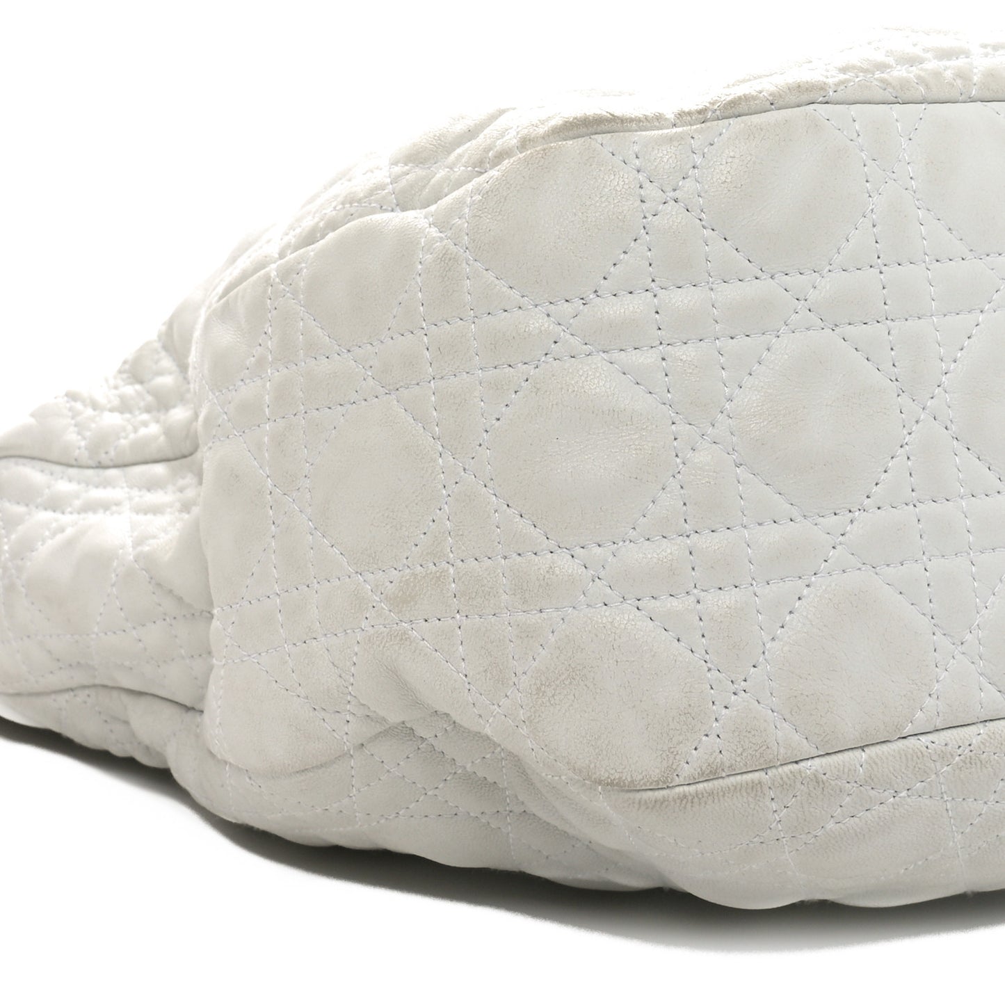 Lambskin Cannage Large Dior Soft Hobo White