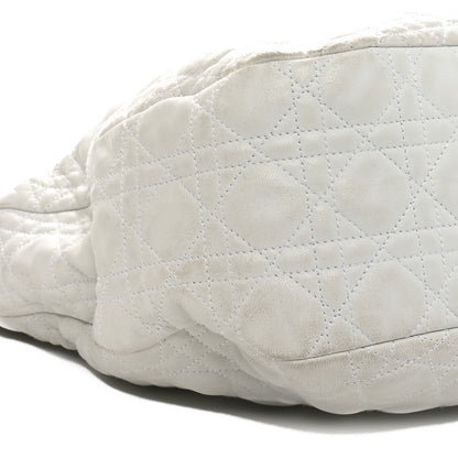 Christian Dior Lambskin Cannage Large Dior Soft Hobo White 9 of 12