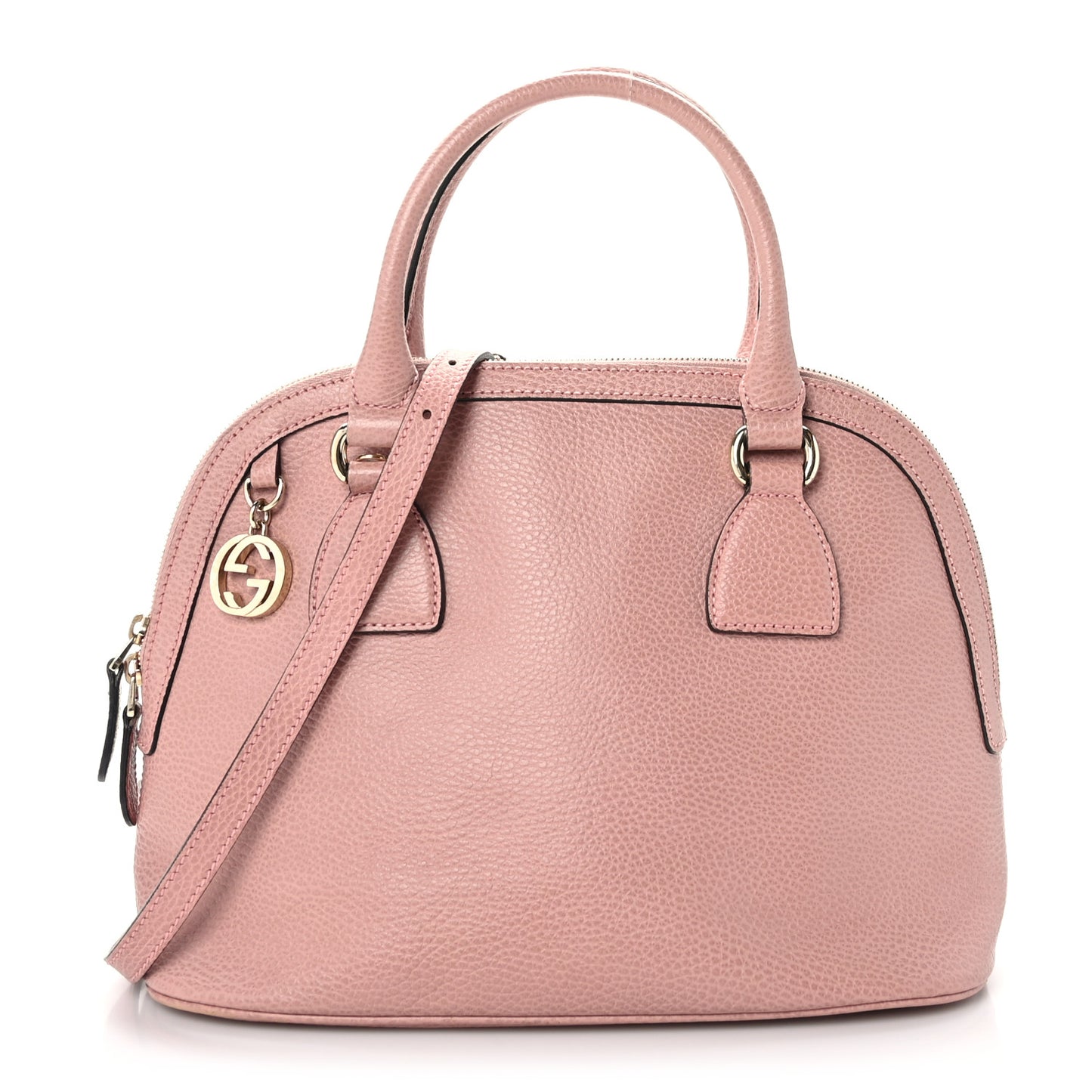 Dollar Calfskin Small GG Charm Dome Bag Soft Pink