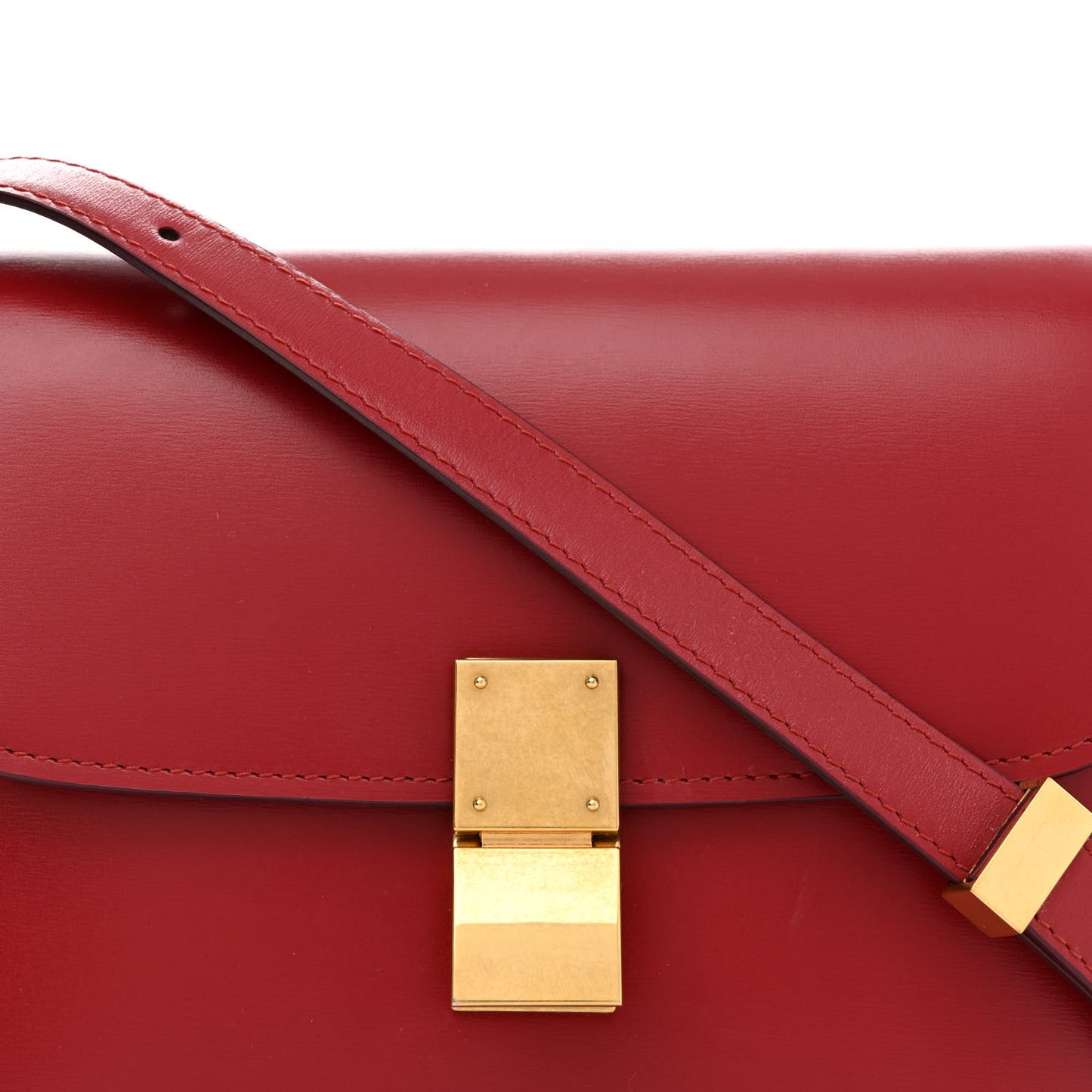 Box Calfskin Teen Classic Box Flap Bag Red