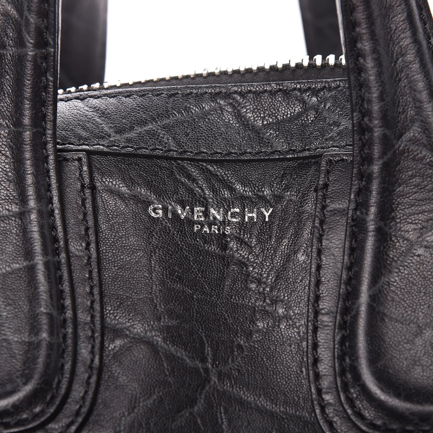 Calfskin Elephant Embossed Medium Nightingale Black