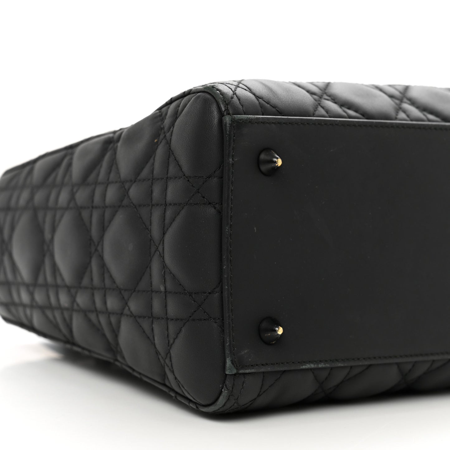 Ultra Matte Calfskin Cannage Medium Lady Dior Black