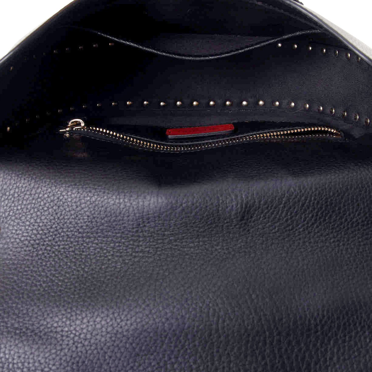 Valentino Garavani Vitello Large Rockstud Halfmoon Saddle Bag Black 4 of 11
