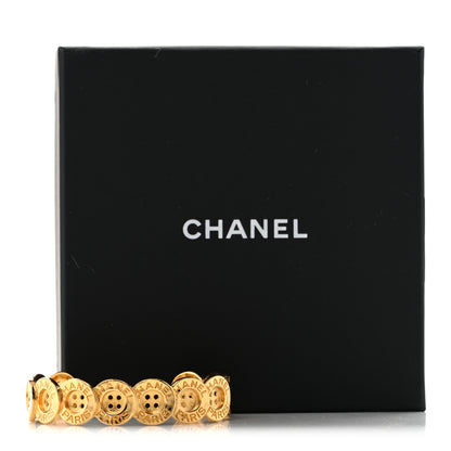 Chanel Metal Paris Button Logo Cuff Bracelet Gold 5 of 5