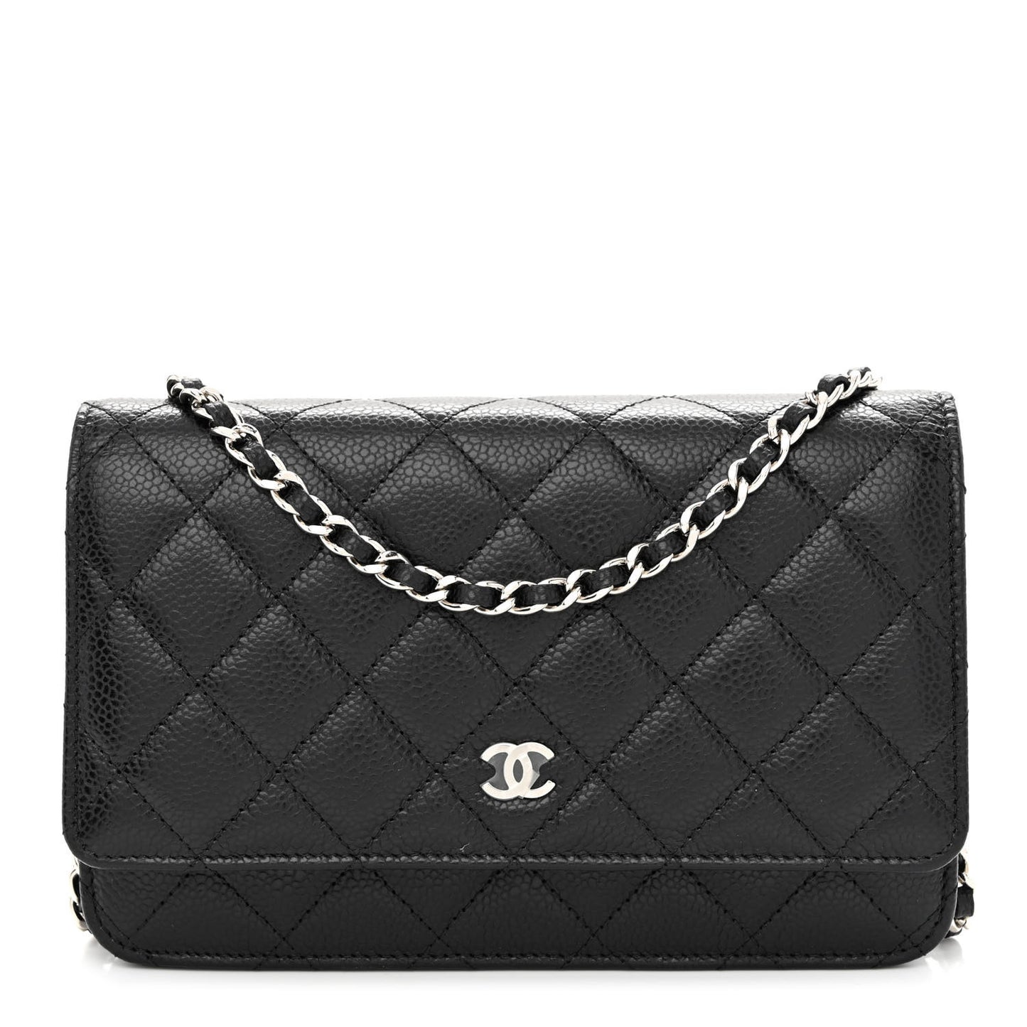 Caviar Quilted Wallet On Chain WOC Black