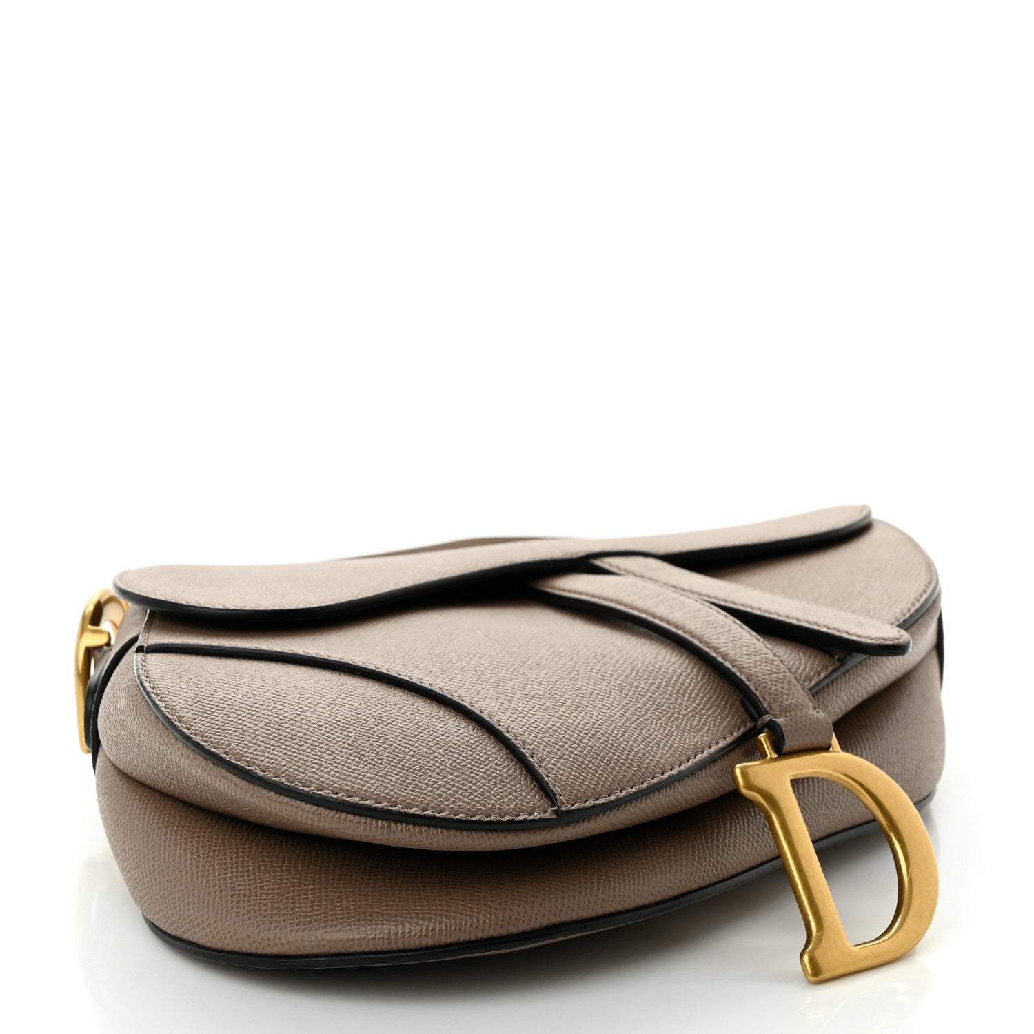 Christian Dior Grained Calfskin Saddle Bag Warm Taupe 3 of 12