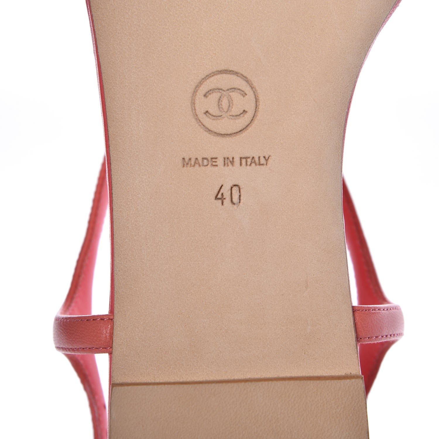 Chanel Lambskin Chain CC Logo Thong Sandals 40 Pink 6 of 8