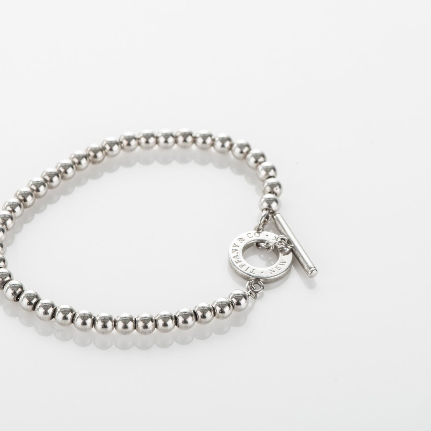 Sterling Silver 4mm Beads Toggle Bracelet
