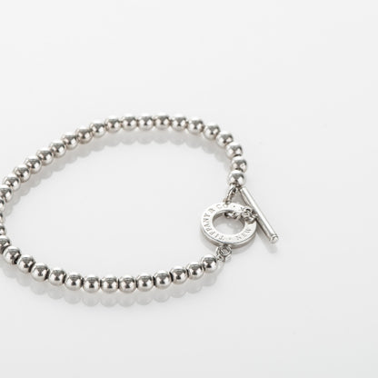 Tiffany Sterling Silver 4mm Beads Toggle Bracelet 3 of 6