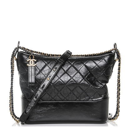 Chanel Aged Calfskin Quilted Medium Gabrielle Hobo Black 1 of 7