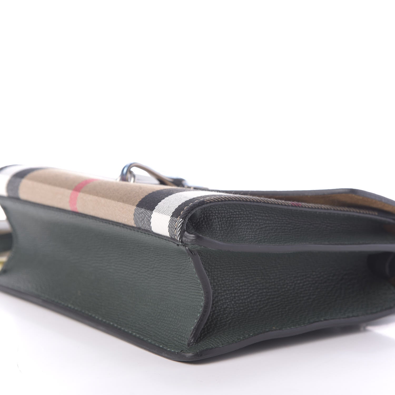 Burberry Grainy Calfskin House Check Small Macken Crossbody Bag Dark Bottle Green 7 of 12