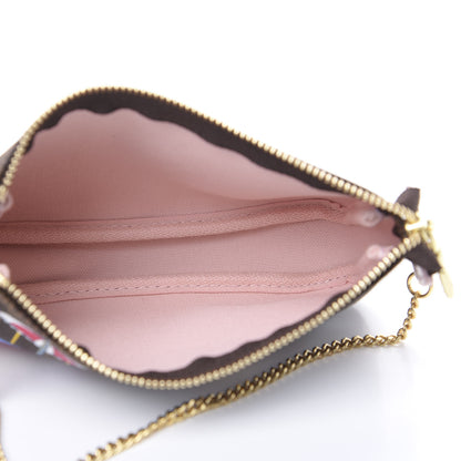 Louis Vuitton Damier Ebene 2020 Christmas Animation Big Wheel Mini Pochette Accessories Rose Ballerine 4 of 8