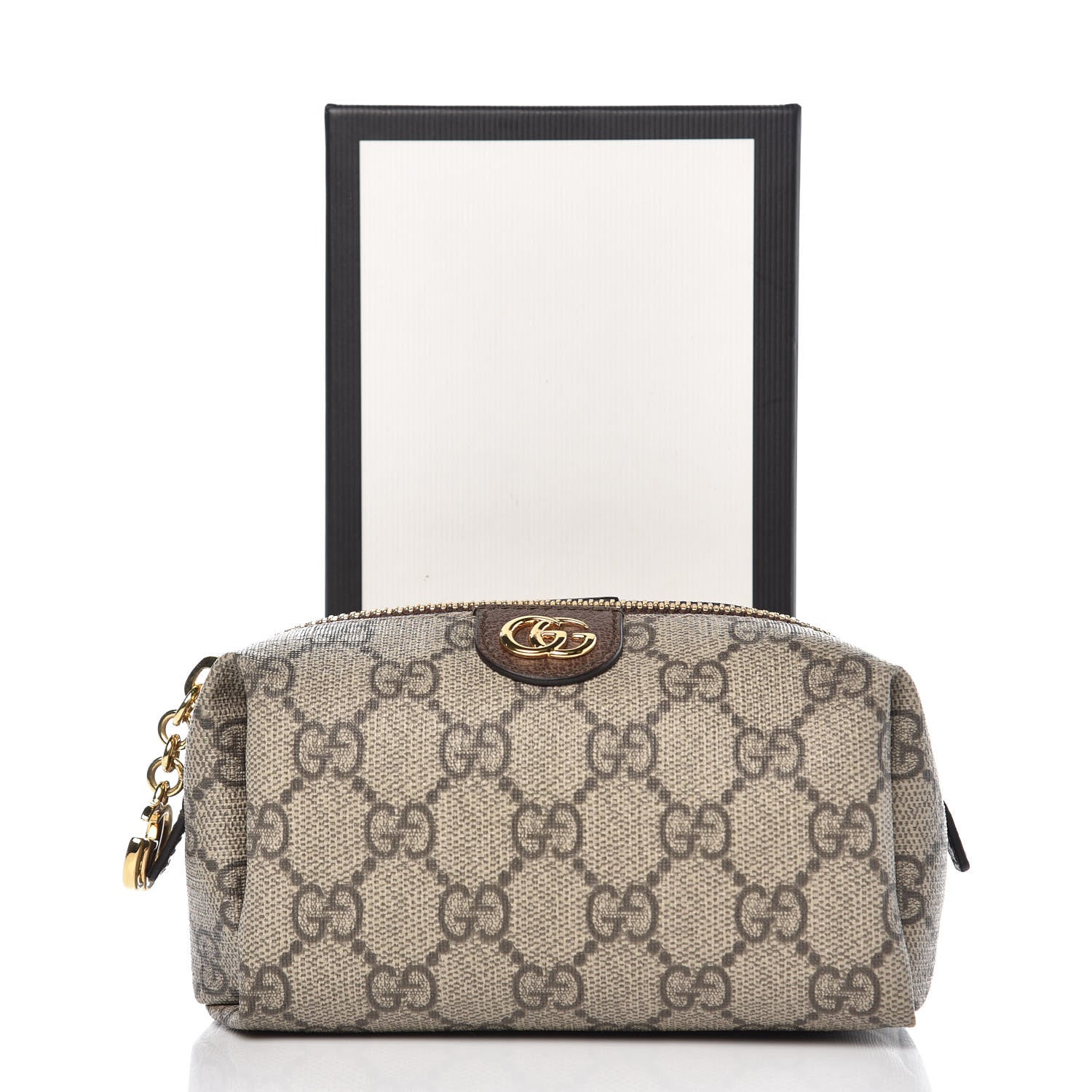 Gucci Soft GG Supreme Monogram Calfskin Small Ophidia Cosmetic Case Beige Ebony New Acero 8 of 8