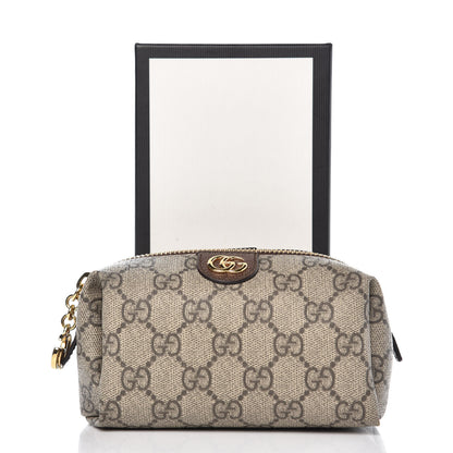 Gucci Soft GG Supreme Monogram Calfskin Small Ophidia Cosmetic Case Beige Ebony New Acero 8 of 8