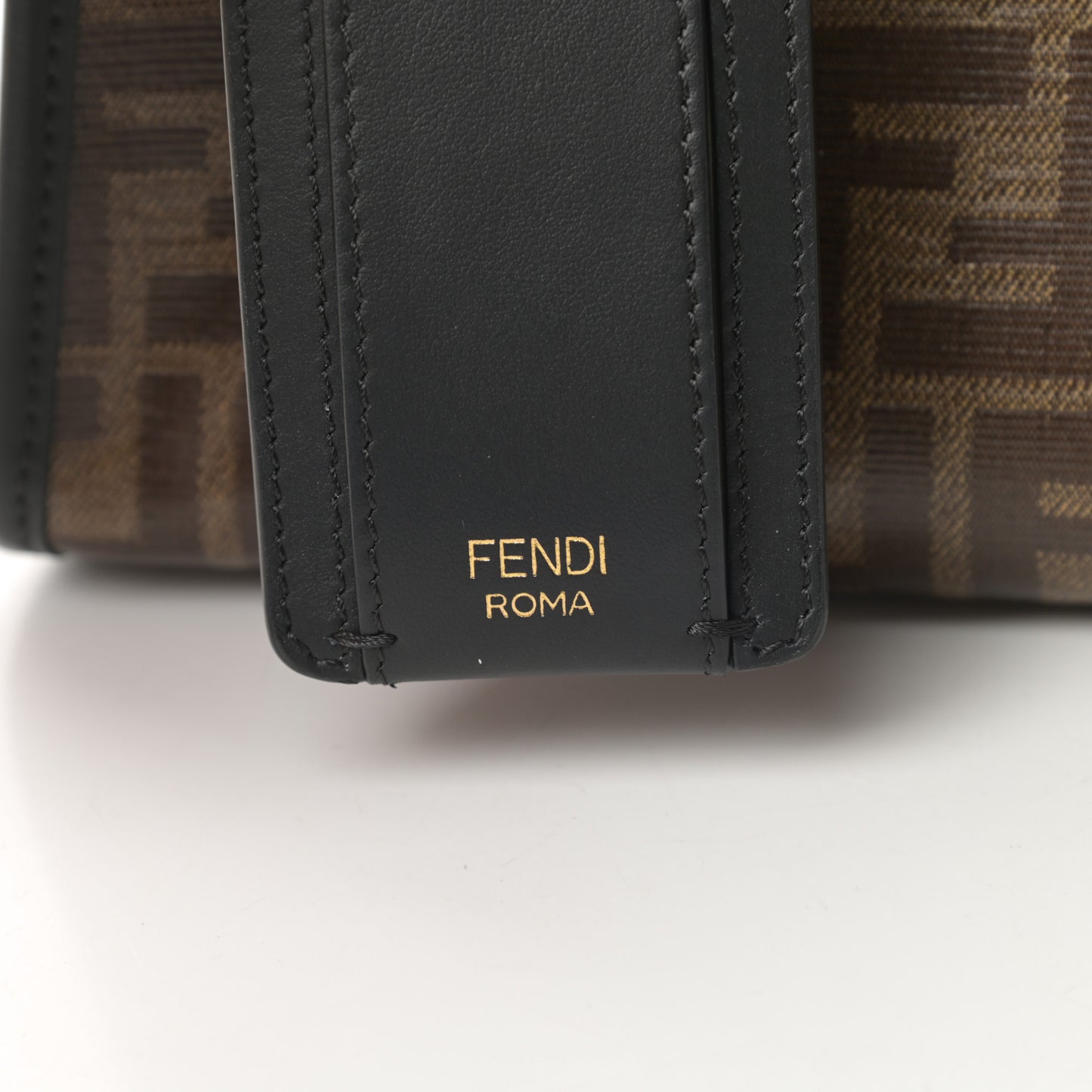 Glazed Fabric Vitello Century FF 1974 Stamp Patch Mini Peekaboo Defender Cover Mogano Panna Black