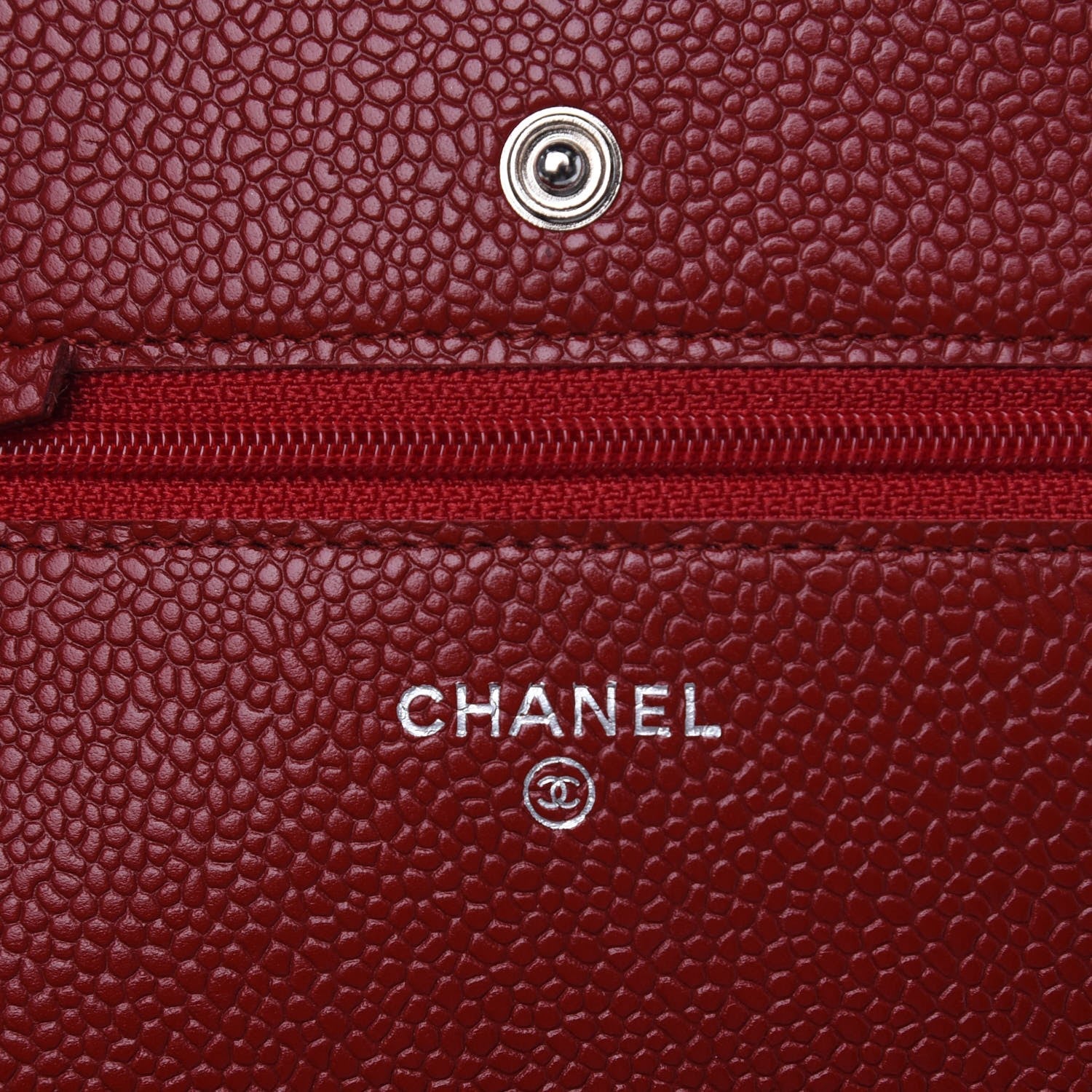 Chanel Caviar Quilted Wallet on Chain WOC Red 6 of 8