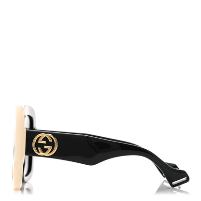 Gucci Acetate Square Frame Sunglasses GG0498S Black White 3 of 7