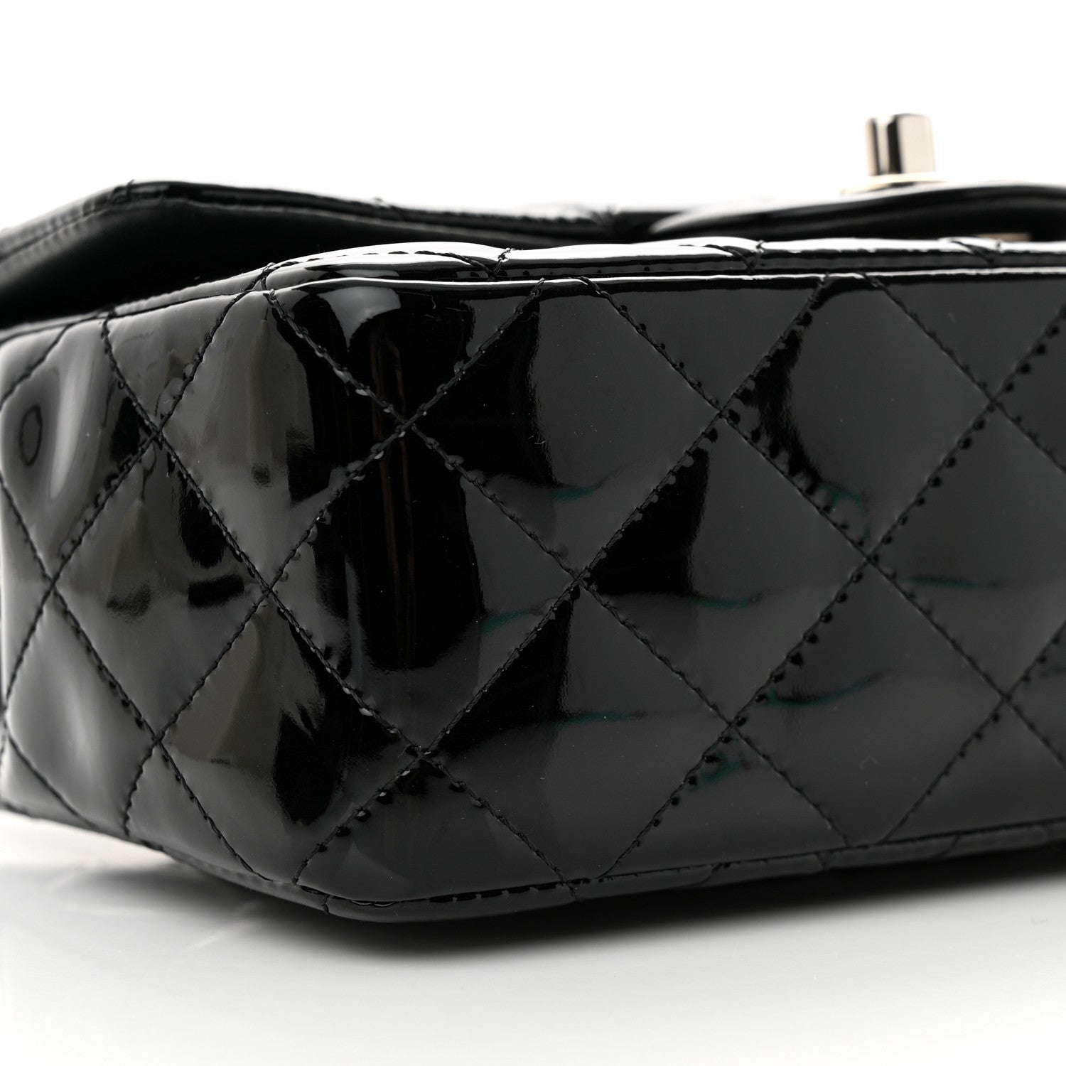 Chanel Patent Calfskin Quilted Mini Rectangular Flap Black 9 of 11