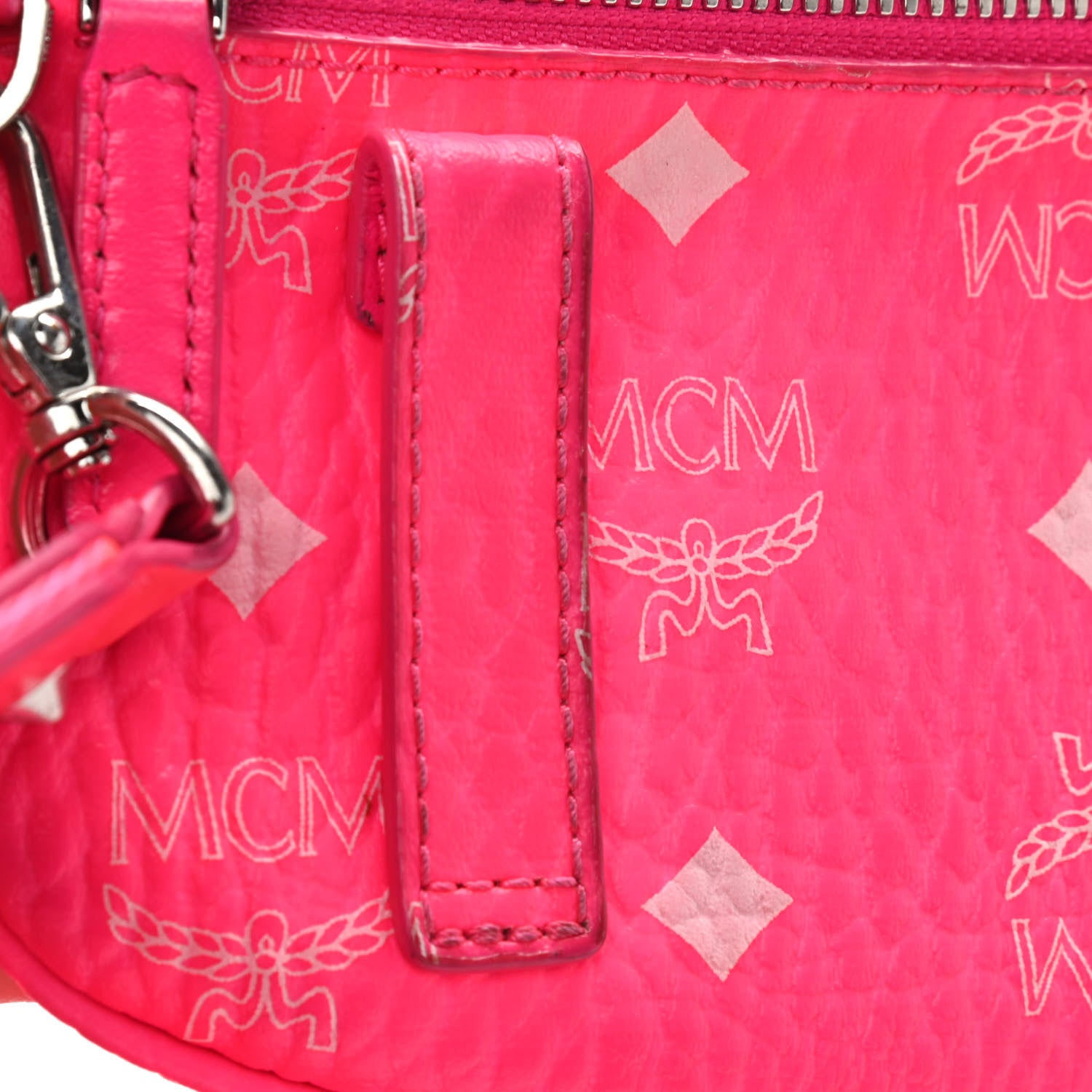 MCM Visetos Mini Crossbody Neon Pink 8 of 12