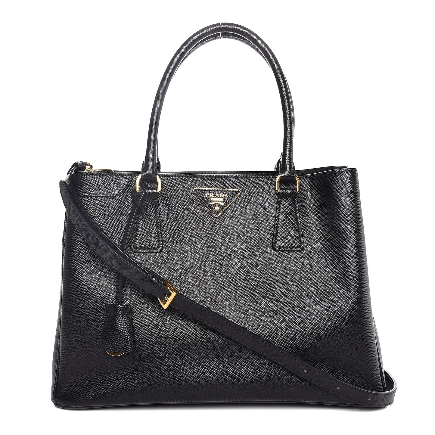 Saffiano Lux Medium Tote Black