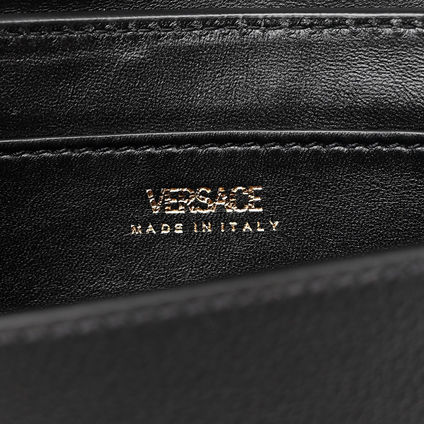 Grained Calfskin La Medusa Chain Crossbody Bag Black