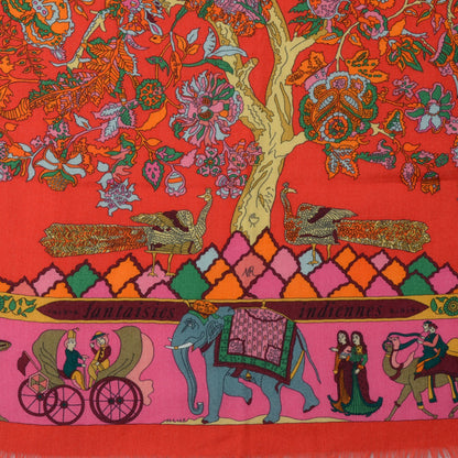 Hermes Silk Cashmere Fantaisies Indiennes Scarf 90 7 of 7