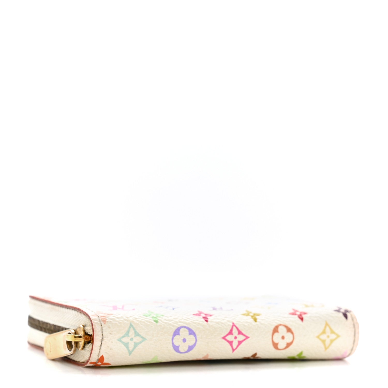 Louis Vuitton Monogram Multicolor Zippy Coin Purse Wallet White Litchi 4 of 12