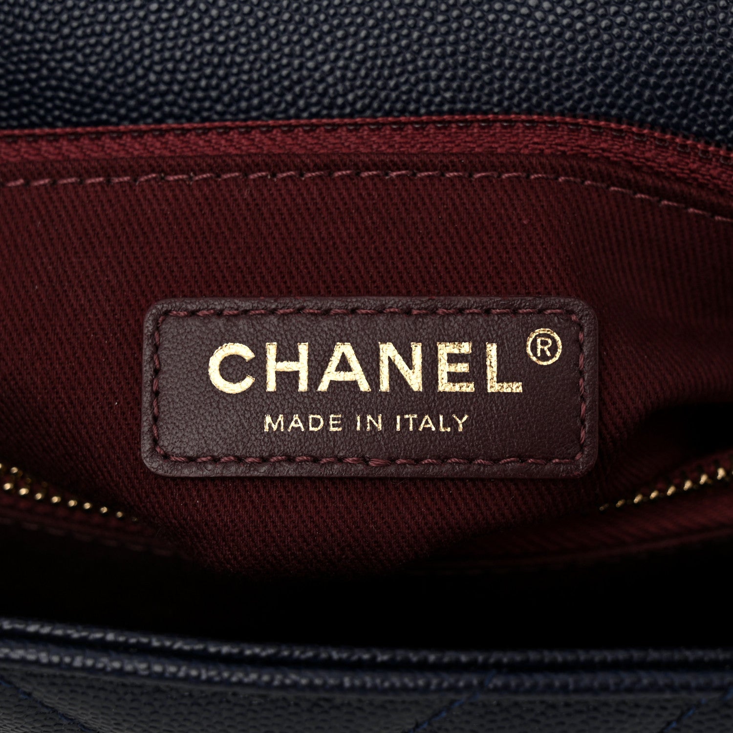 Chanel Caviar Chevron Quilted Small Coco Handle Flap Navy 6 of 11