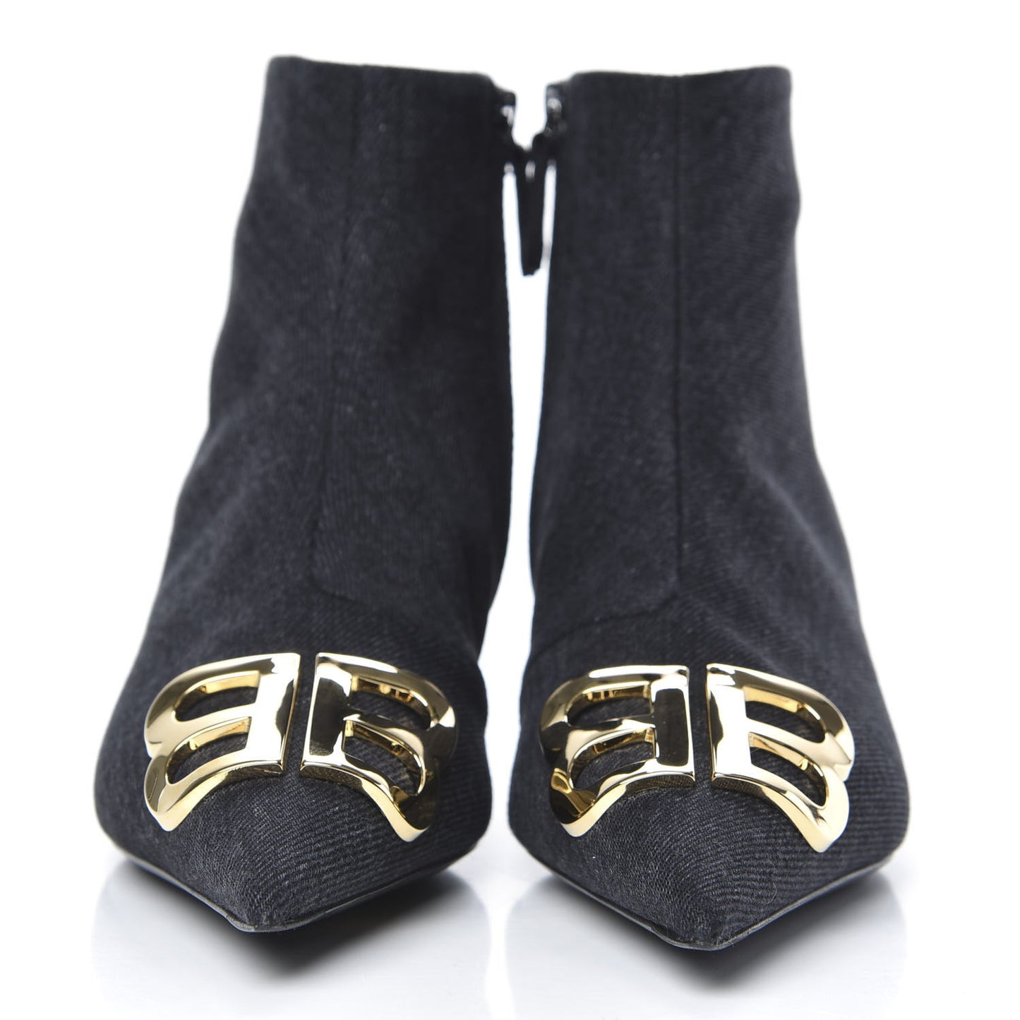 Denim BB Pointy Toe Ankle Booties 38 Black Vintage