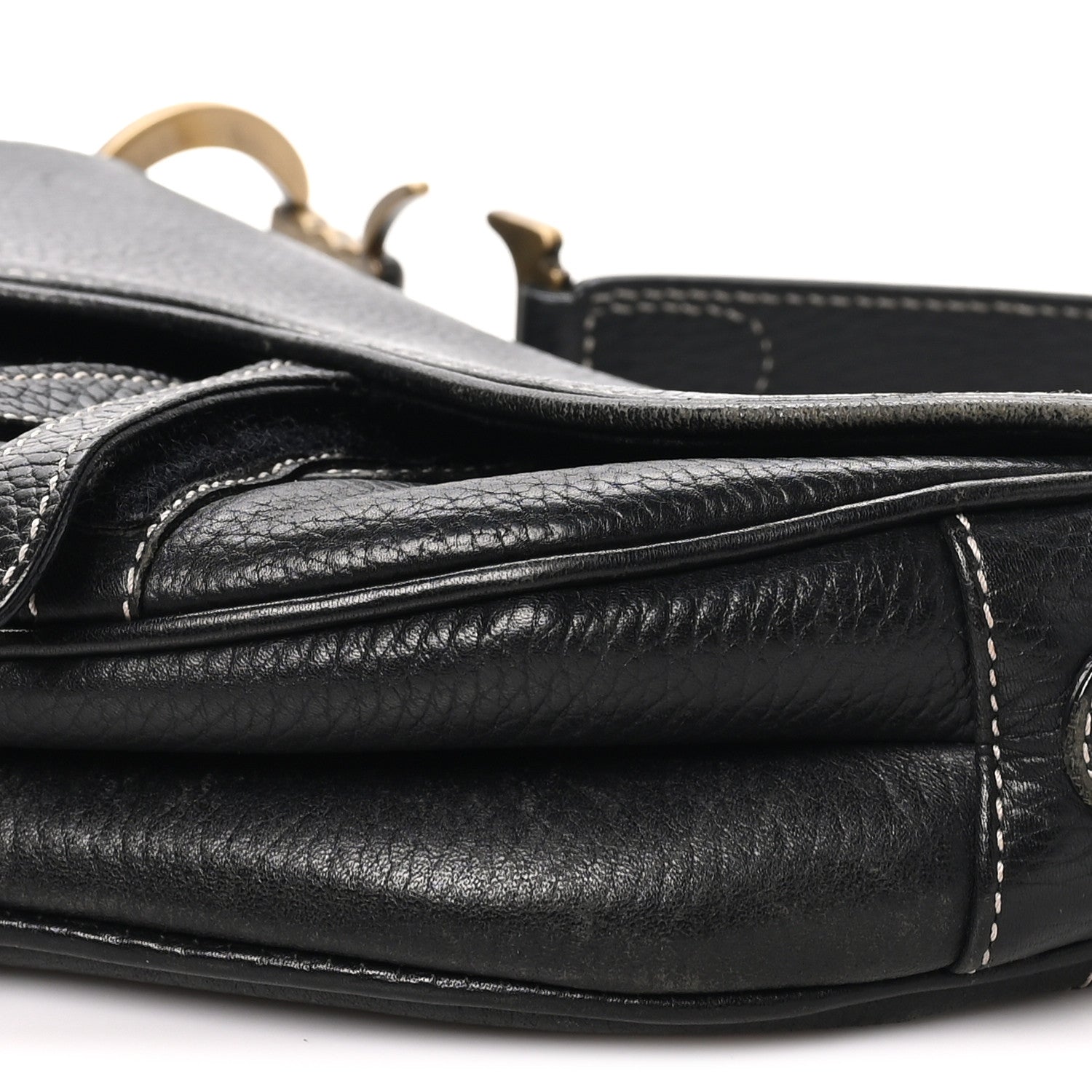 Christian Dior Grained Calfskin Saddle Bag Black 10 of 10
