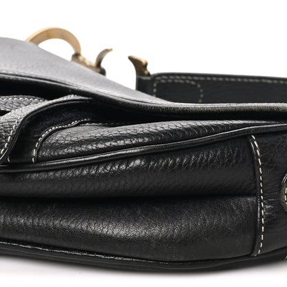 Christian Dior Grained Calfskin Saddle Bag Black 10 of 10
