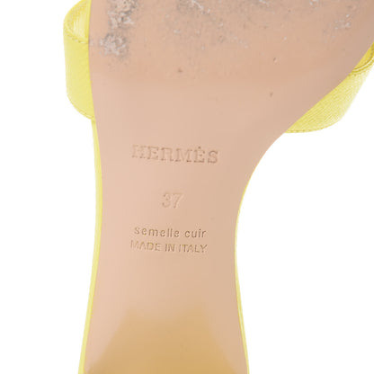 Hermes Epsom Oasis Sandals 37 Jaune Pollen 8 of 16