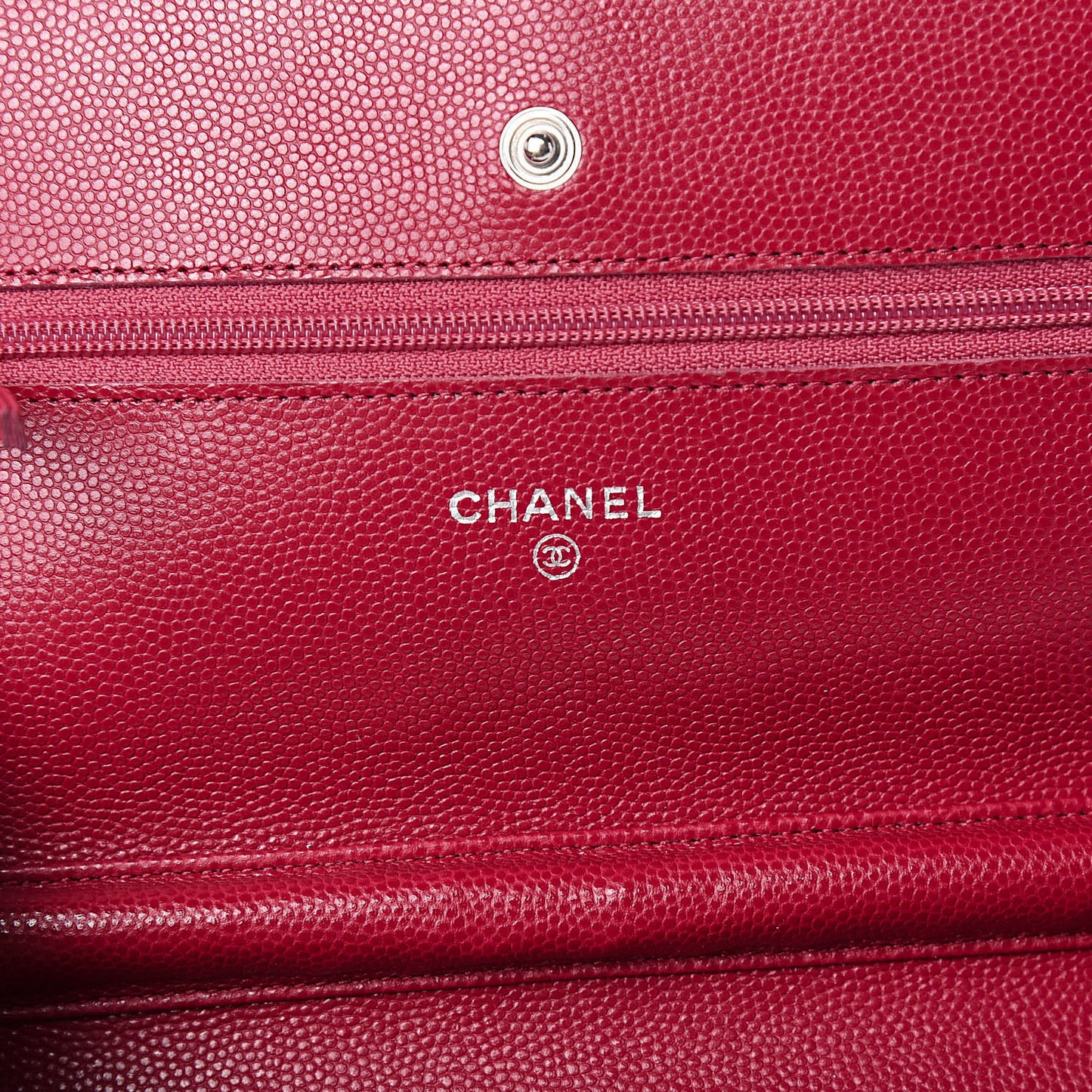 Caviar Quilted Wallet On Chain WOC Dark Pink