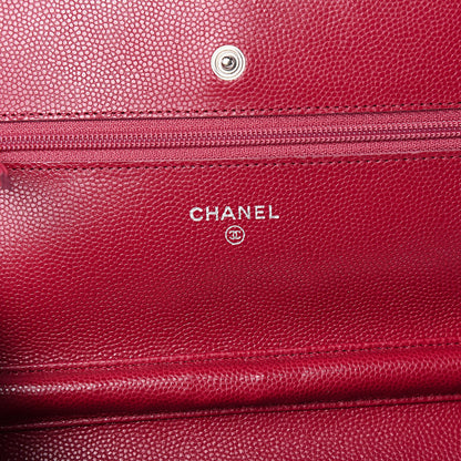Chanel Caviar Quilted Wallet On Chain WOC Dark Pink 10 of 11