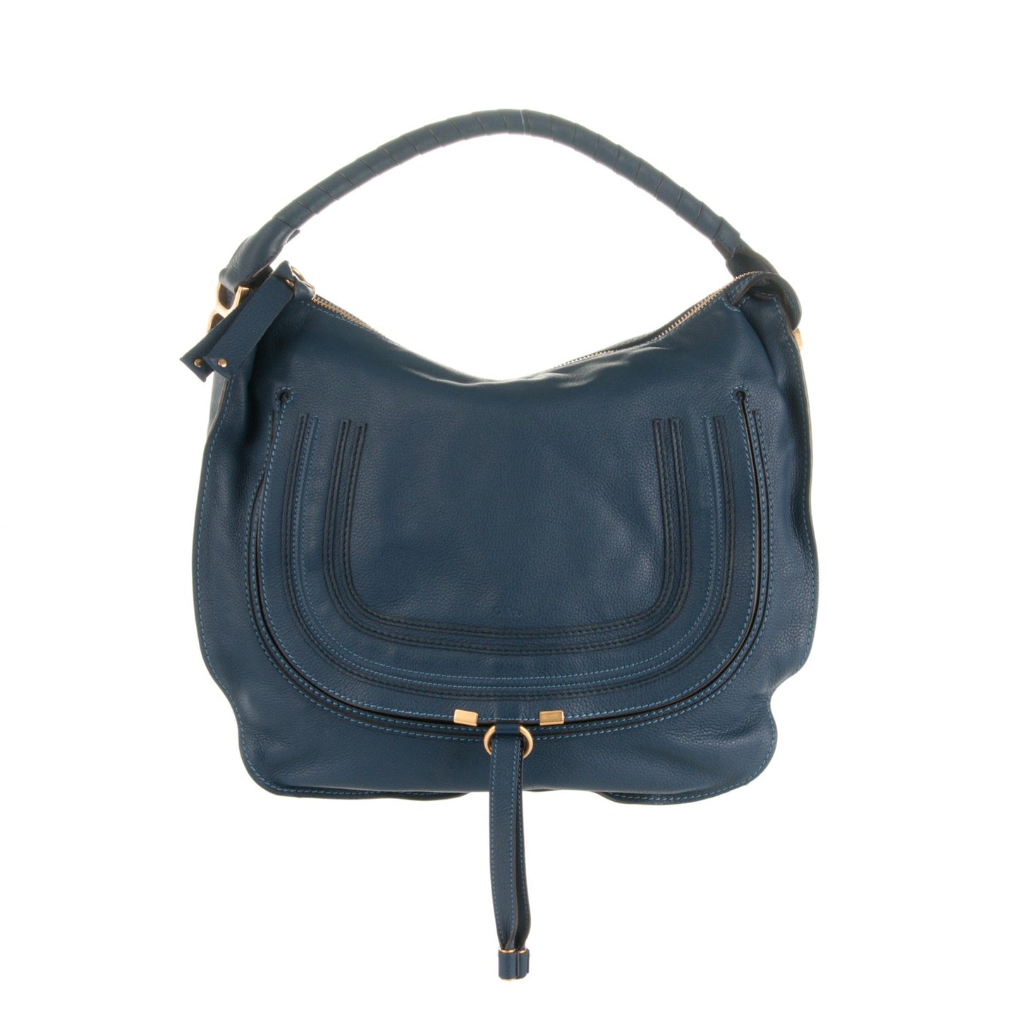 Calfskin Large Marcie Hobo Royal Navy
