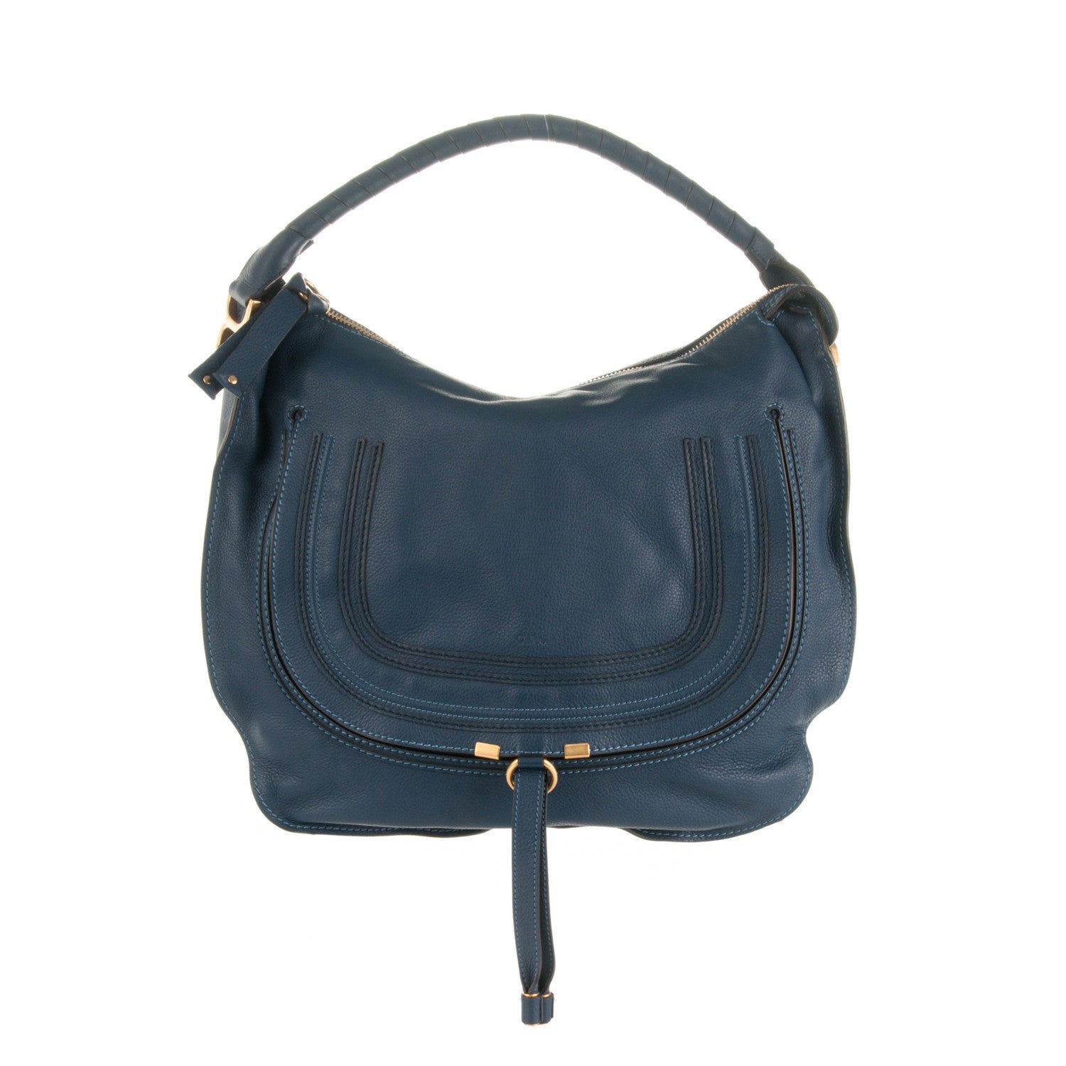 Chloe Calfskin Large Marcie Hobo Royal Navy 1 of 9