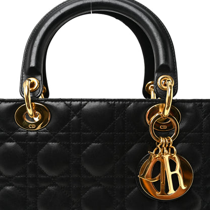 Christian Dior Lambskin Cannage Large Lady Dior Black 8 of 10