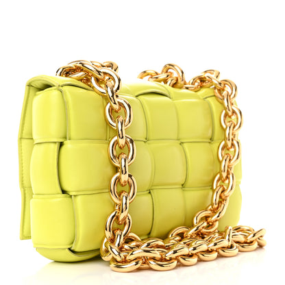 Bottega Veneta Lambskin Maxi Intreccio Padded Chain Cassette Crossbody Bag Seagrass 3 of 13