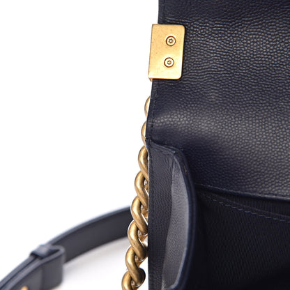 Chanel Caviar Quilted Medium Boy Flap Dark Blue 9 of 15