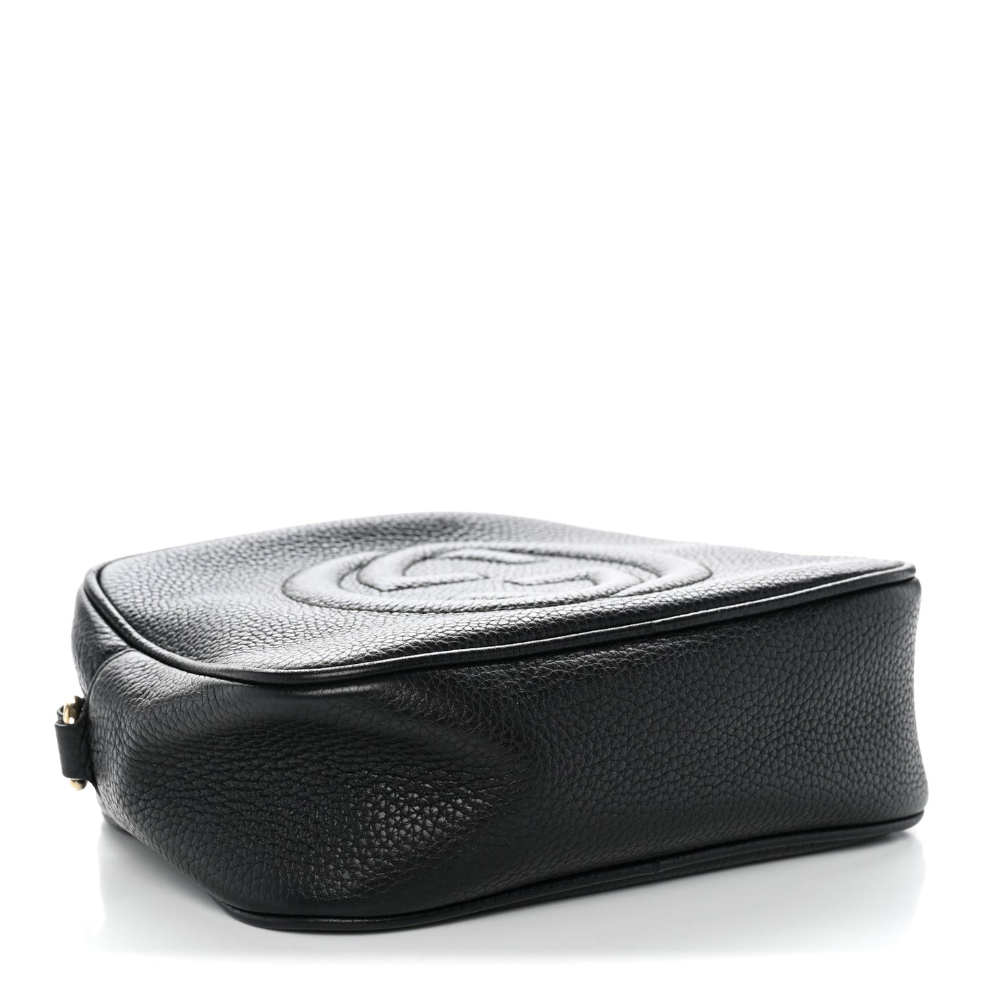 Pebbled Calfskin Small Soho Disco Bag Black