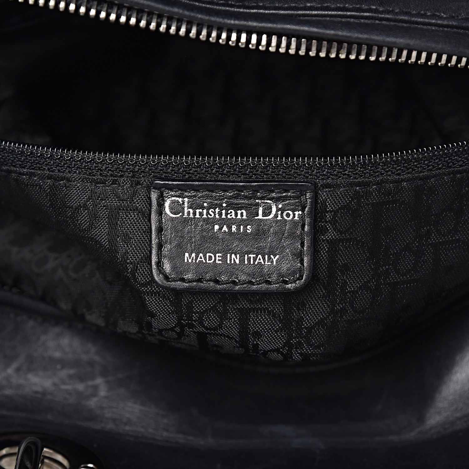 Christian Dior Lambskin Embossed Cannage Large Lady Dior Black 6 of 15